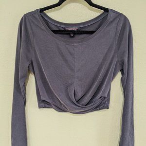 Victoria's Secret Twist Front Charcoal Crop Top (M) Like New